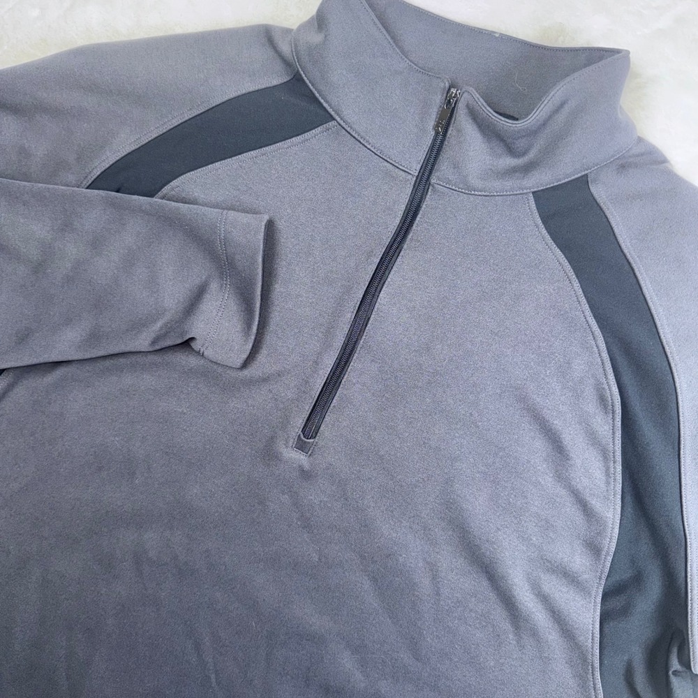 Nike Tiger Woods Collection Pullover Men Lg Grey Quarter-Zip Fit Dry Mock Neck
